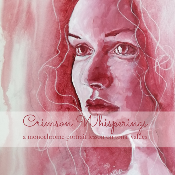 Crimson Whisperings, a monochrome portrait lesson on tonal values
